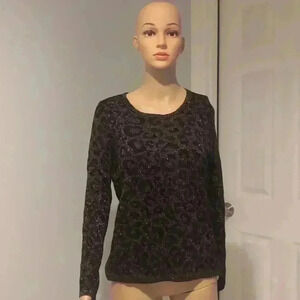 Chicos leopard lurex sweater